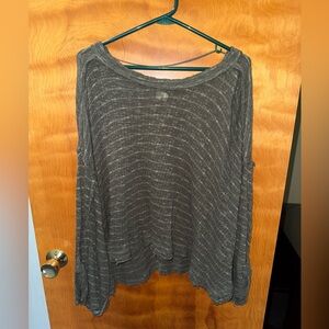 We The Free Charcoal Knit Top